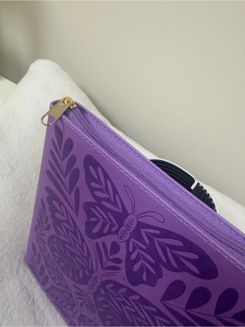 Purple Butterfly Journal with Protective Zip Covering